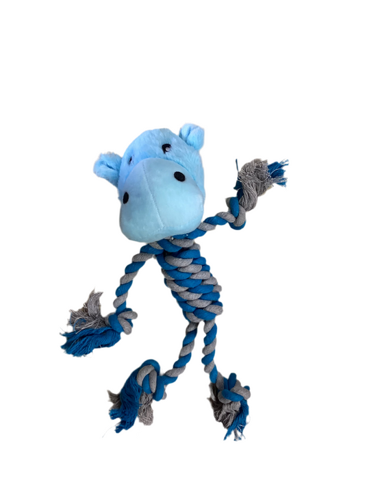 Blue Hippo Dog Toy