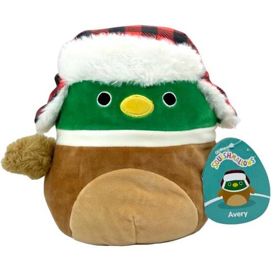 Squishmallows Official Kellytoys Avery the Duck with Hat Christmas Edition