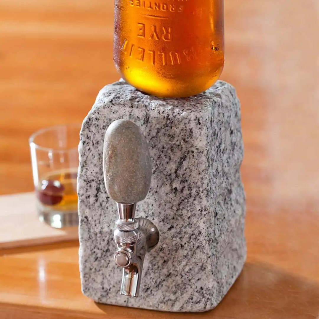 Stone Drink Dispenser: Black / Stainless